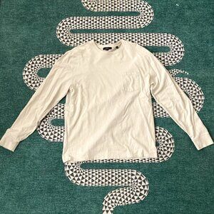 Vince Cotton Long Sleeve Pocket Crew T-Shirt - Size M